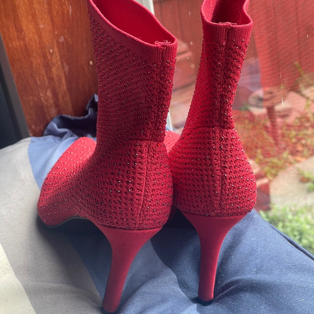 MIA Red Heeled Boots side 9 women - Picture 8 of 14